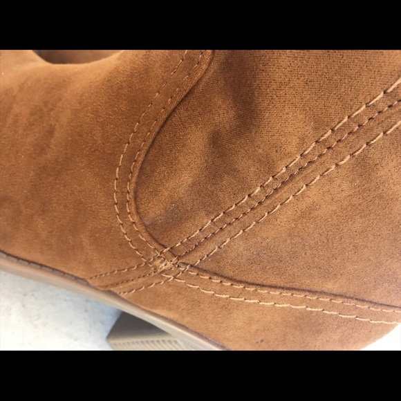 Over the knee, Tan Faux Suede Boots - Picture 5 of 7